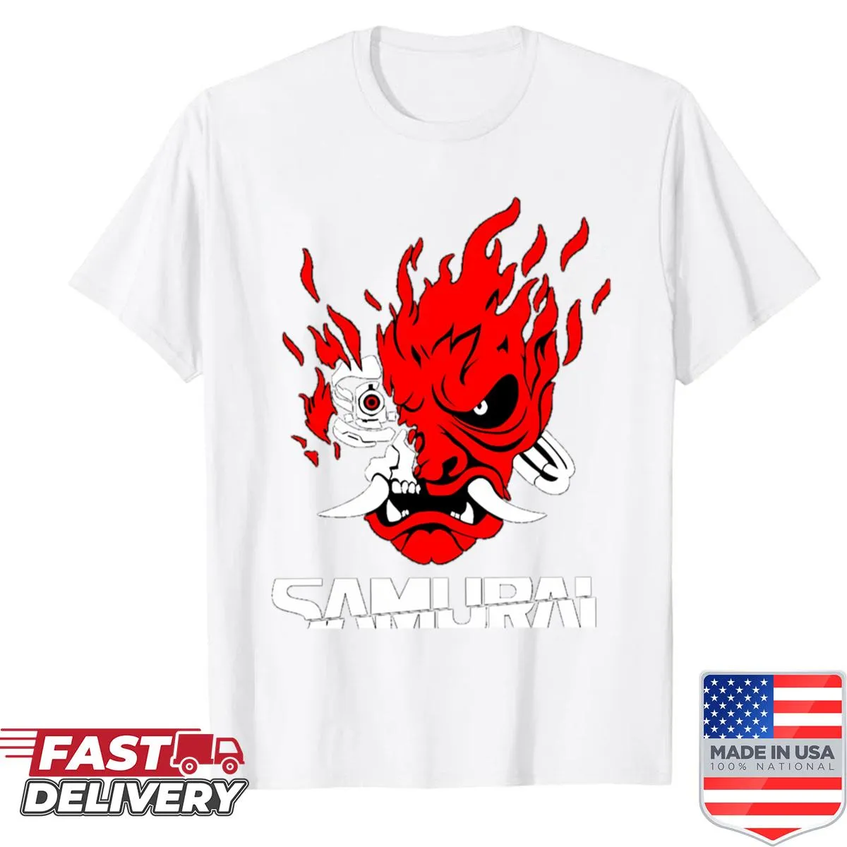 Bold samurai logo design T-shirt