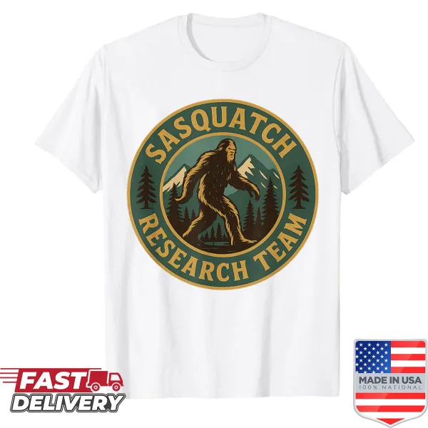 Playful cartoon graphic of Sasquatch for the Research Team.