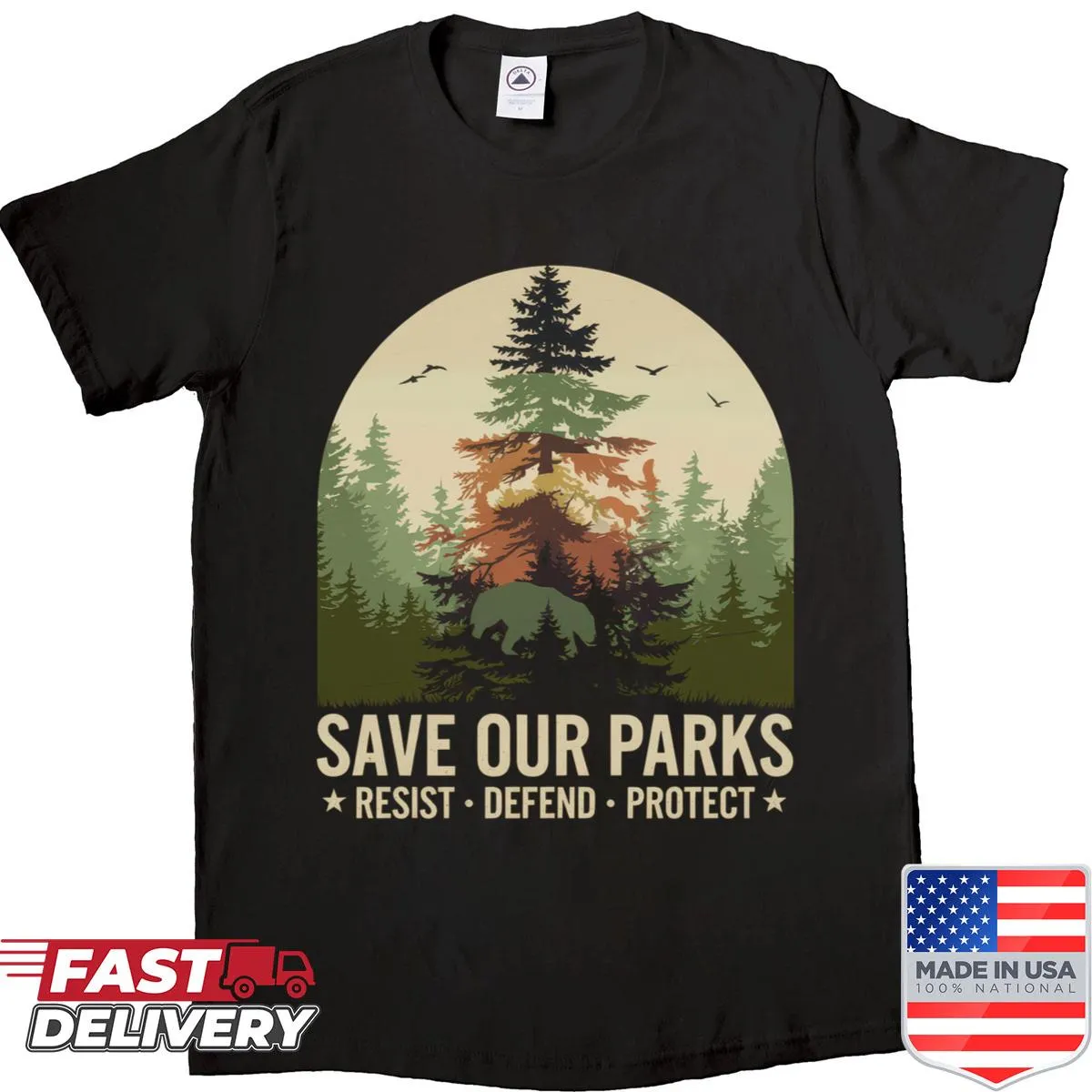 Vintage distressed shirt promoting national park conservation
