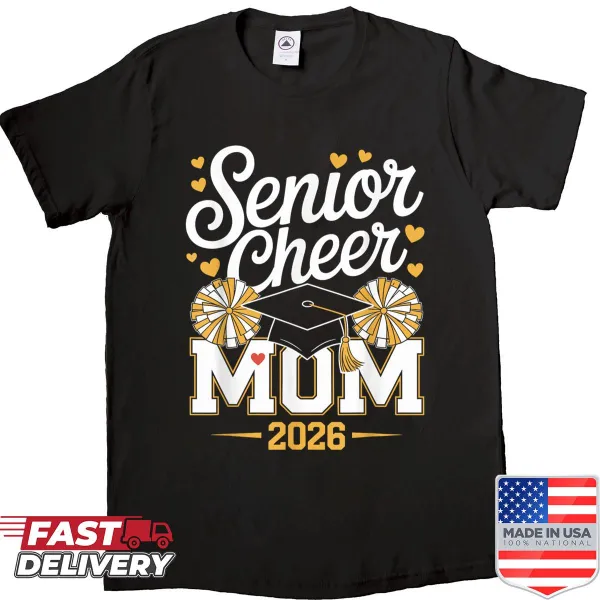 Senior Cheer Mom shirt celebrating the Class of 2026