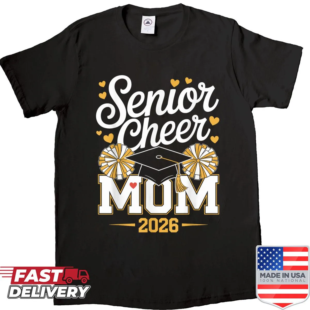 Senior Cheer Mom shirt celebrating the Class of 2026