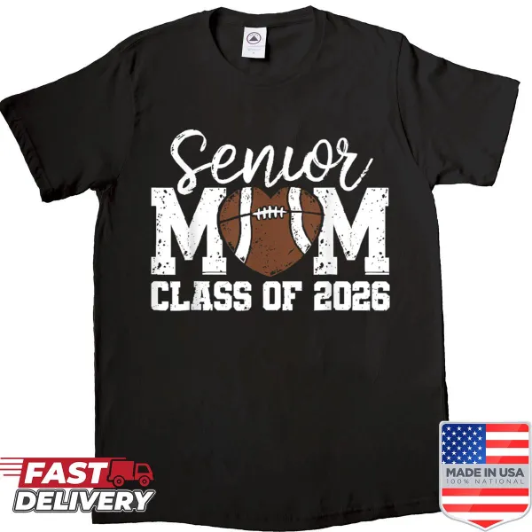 Typographic design celebrating senior football moms, Class of 2026