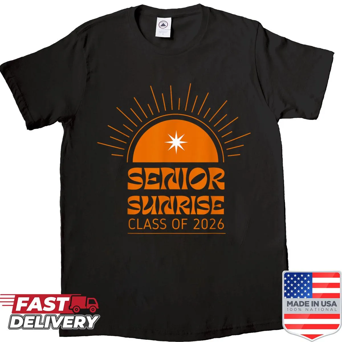 Senior shirt for Class of 2026 featuring 'Senior Sunrise' text