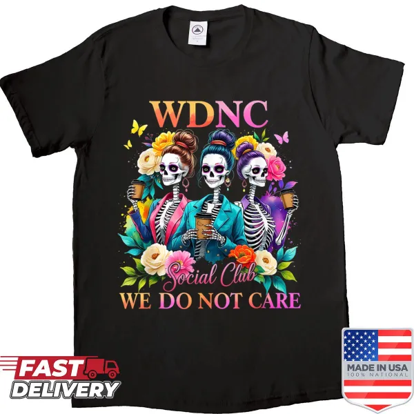 Cute shirt with a skeleton girl and retro floral design