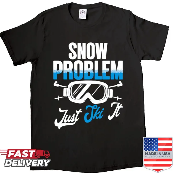 Funny typography design about skiing and snow problems