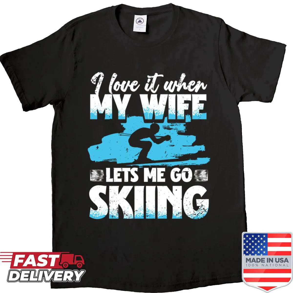 Skiing t-shirt for winter sports enthusiasts