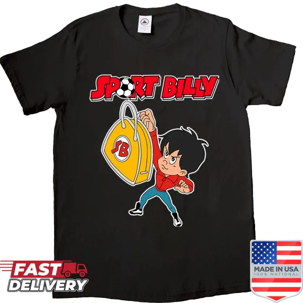 Sport Billy logo illustrated on a casual t-shirt