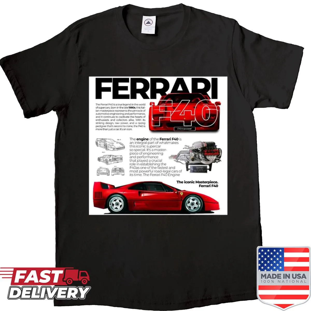 Sport car graphic design on a shirt