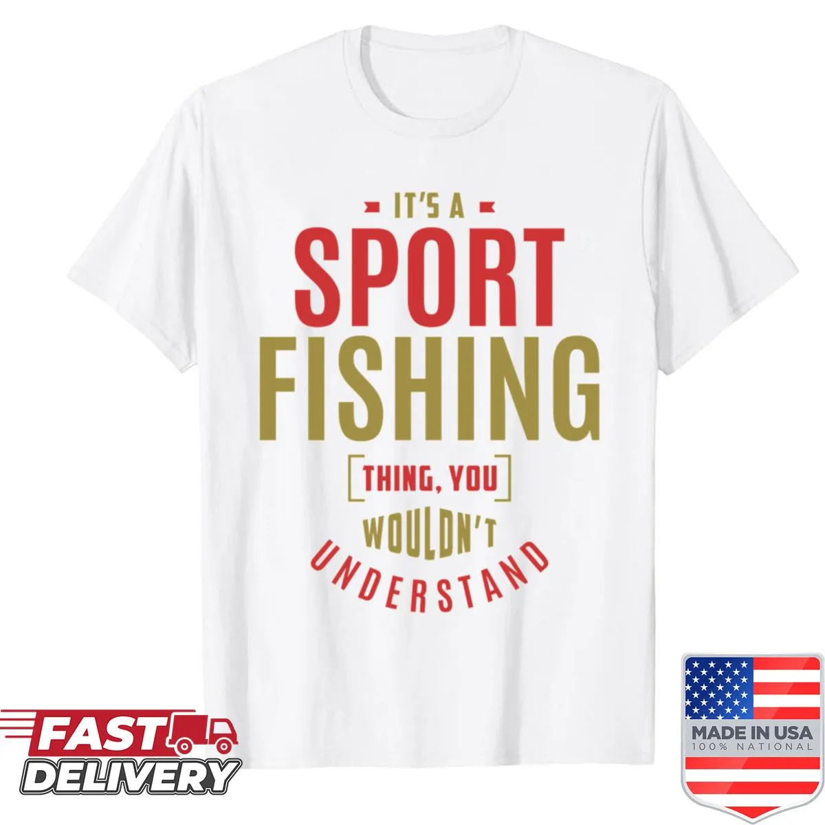 Illustrated shirt celebrating sport fishing with fun graphics