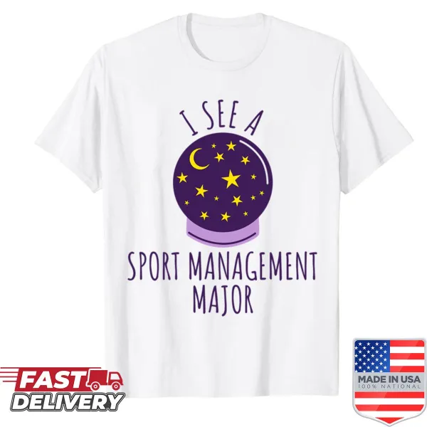 Graduation shirt for Sport Management students with bold text