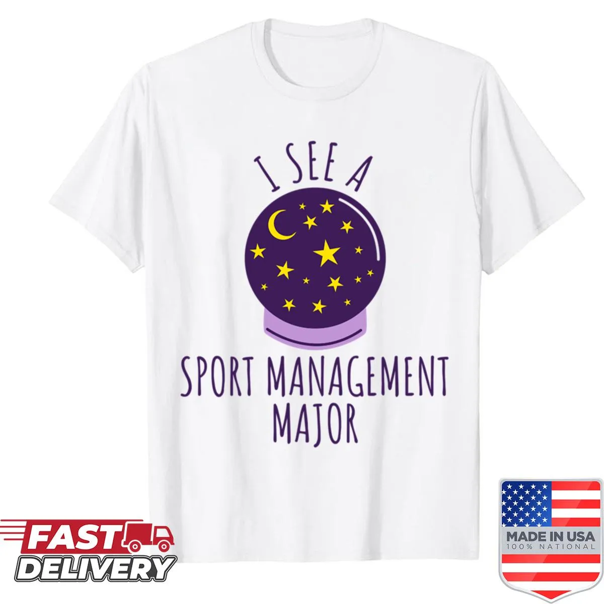 Graduation shirt for Sport Management students with bold text