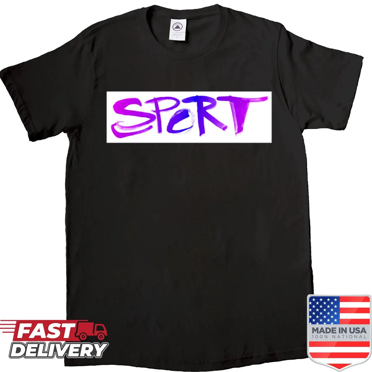Sporty shirt with watercolor hand lettering