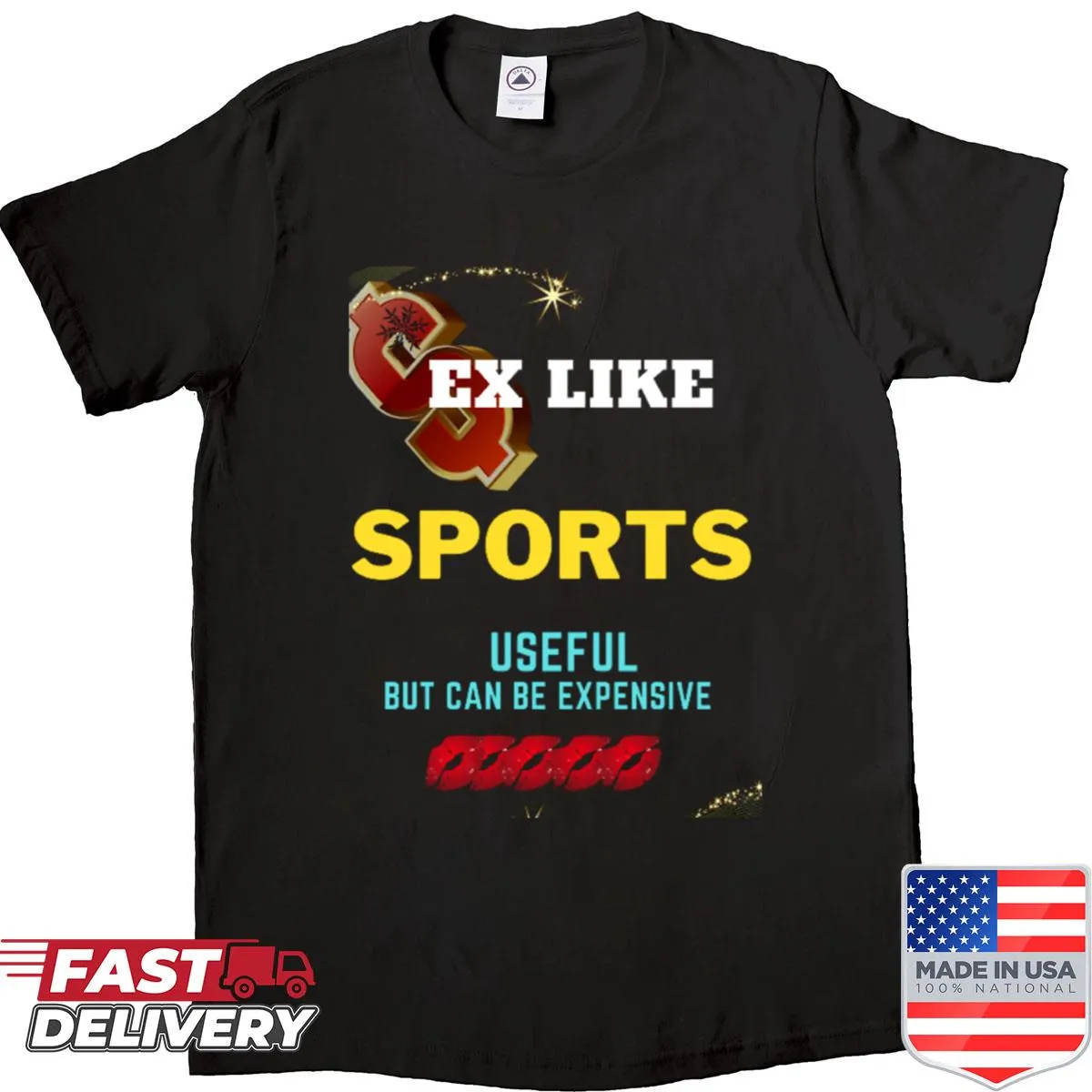 Funny sports-themed T-shirt with the text 'Sportsportssports'