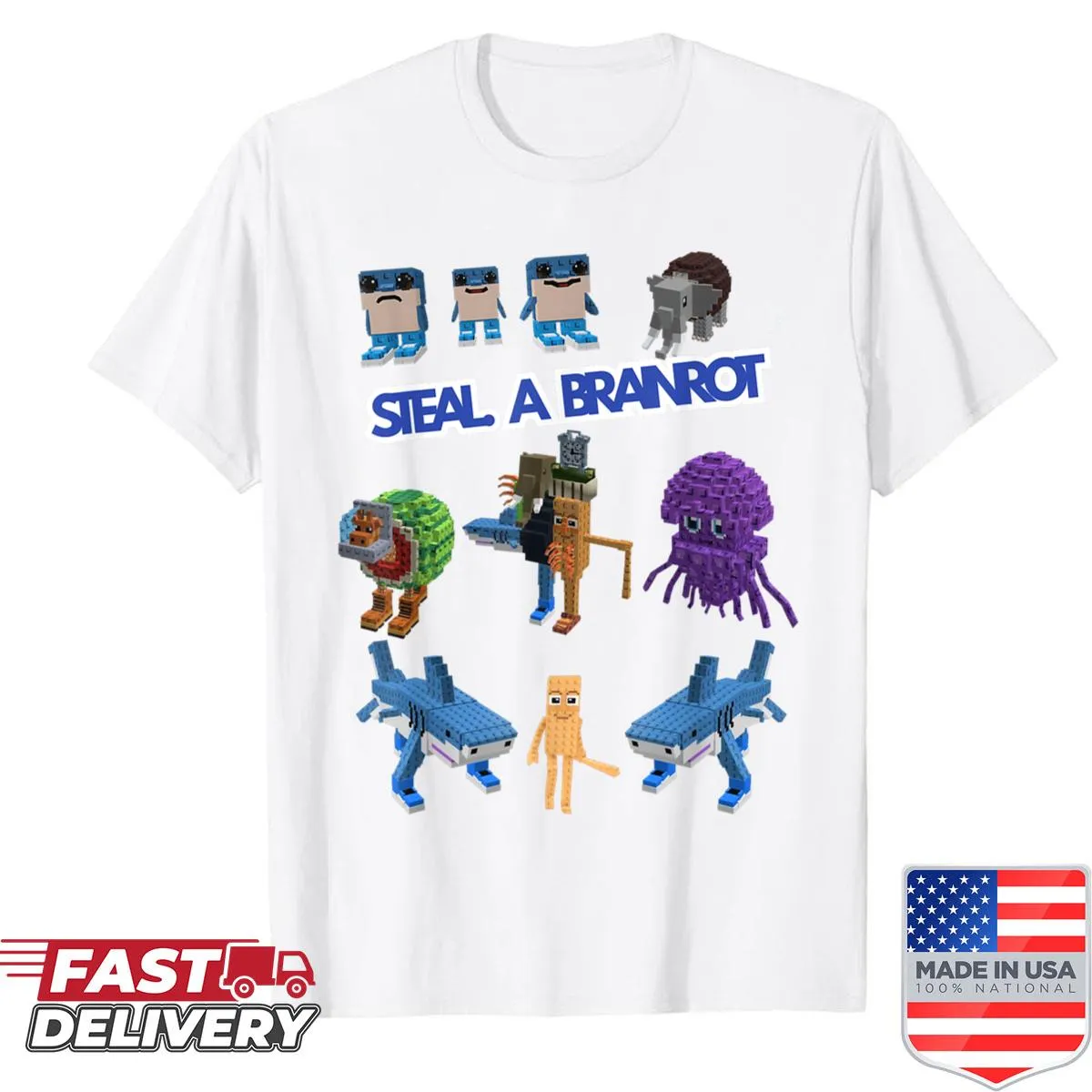 Funny gamer shirt with the phrase 'Steal A Brain Rot'