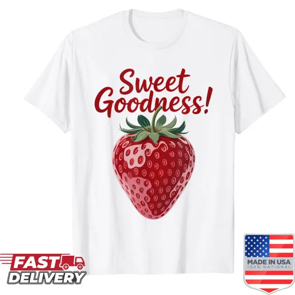 Retro vintage shirt with a playful strawberry design