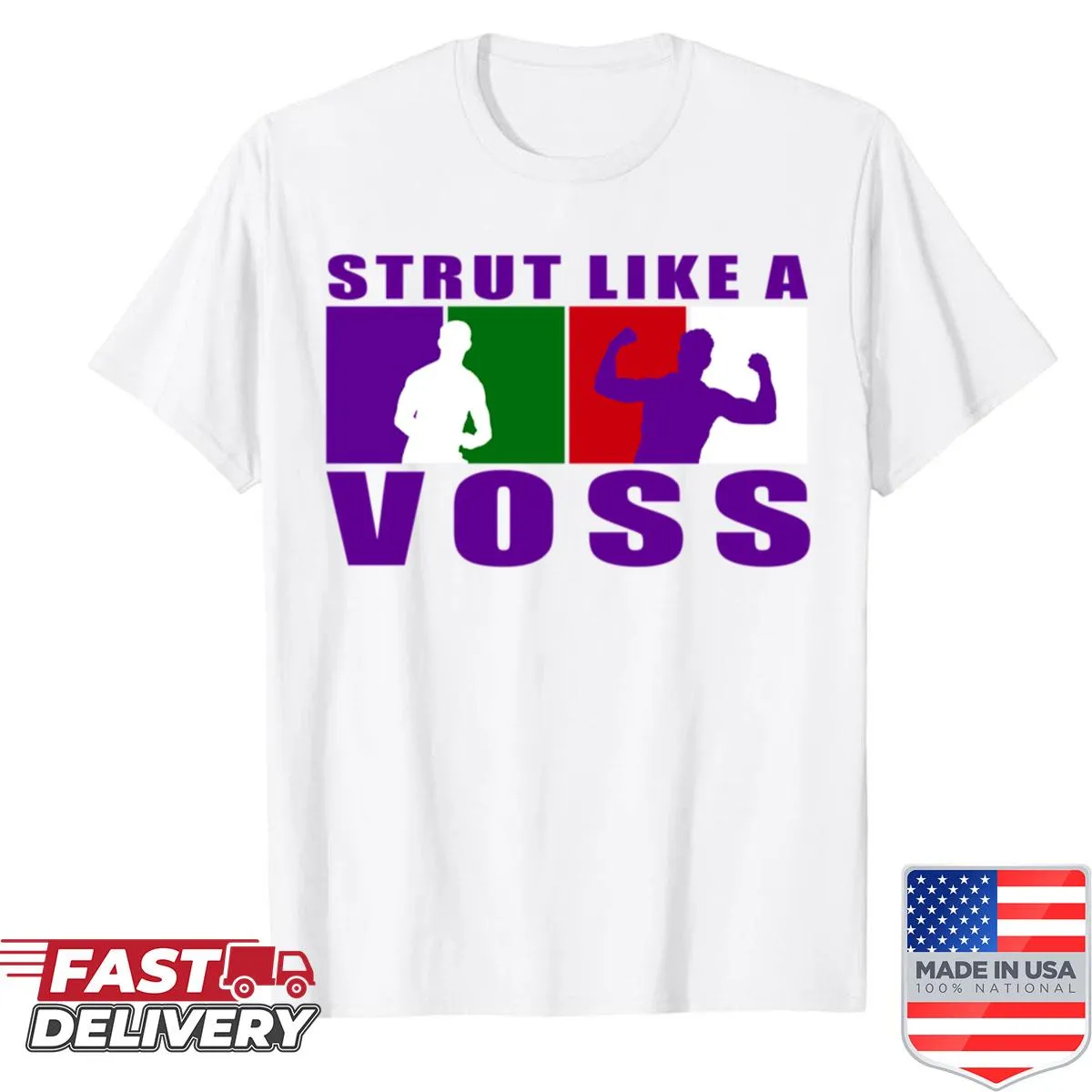 Cartoon graphic shirt celebrating Fremantle Dockers and Pat Voss