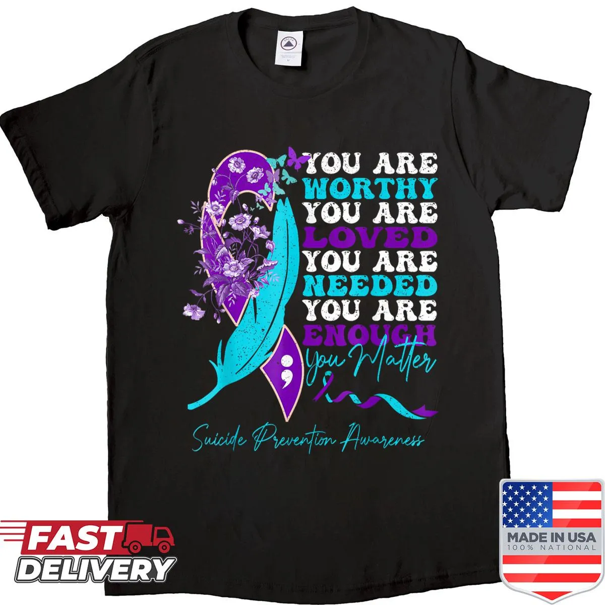 Positive motivational graphic for suicide prevention awareness