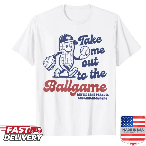 Cartoon baseball shirt inspired by Peanuts characters