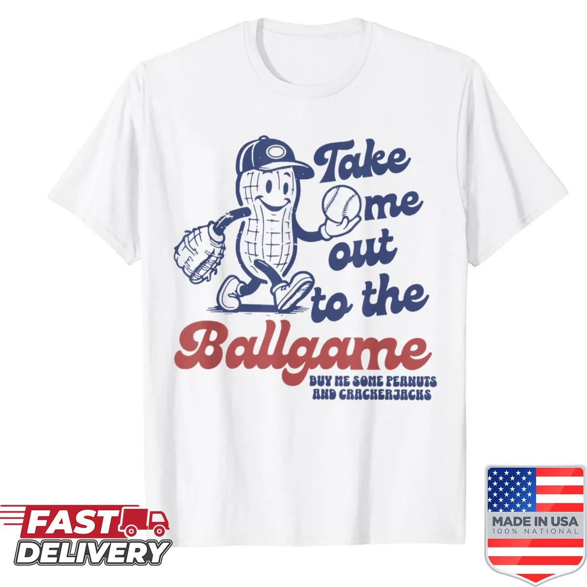 Cartoon baseball shirt inspired by Peanuts characters