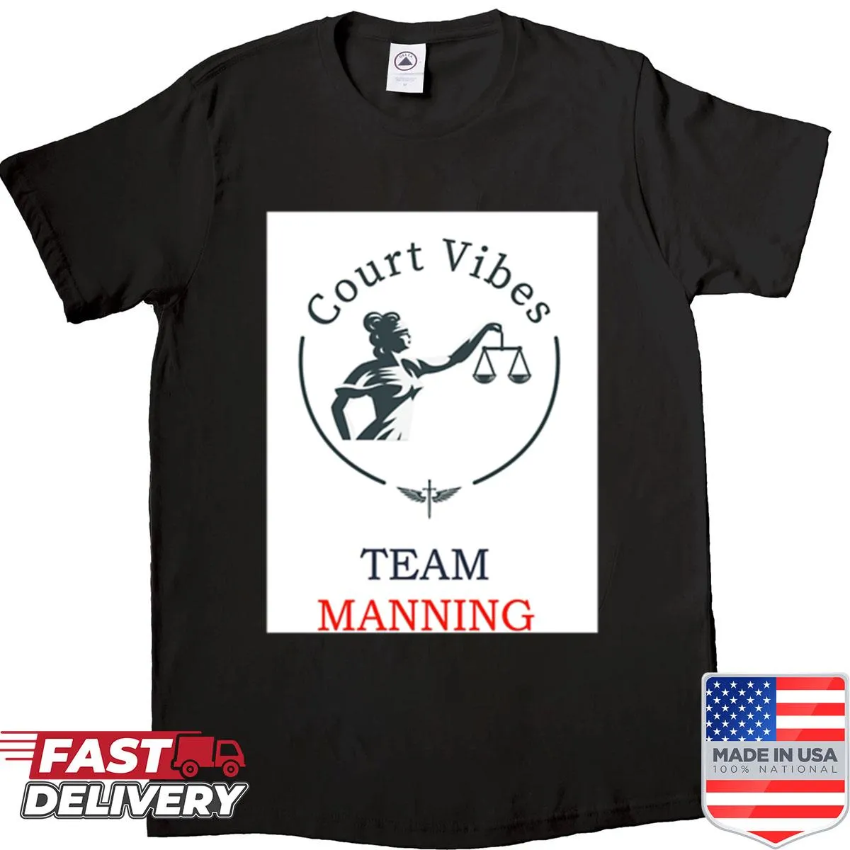 Team Manning shirt with bold typography for sports fans