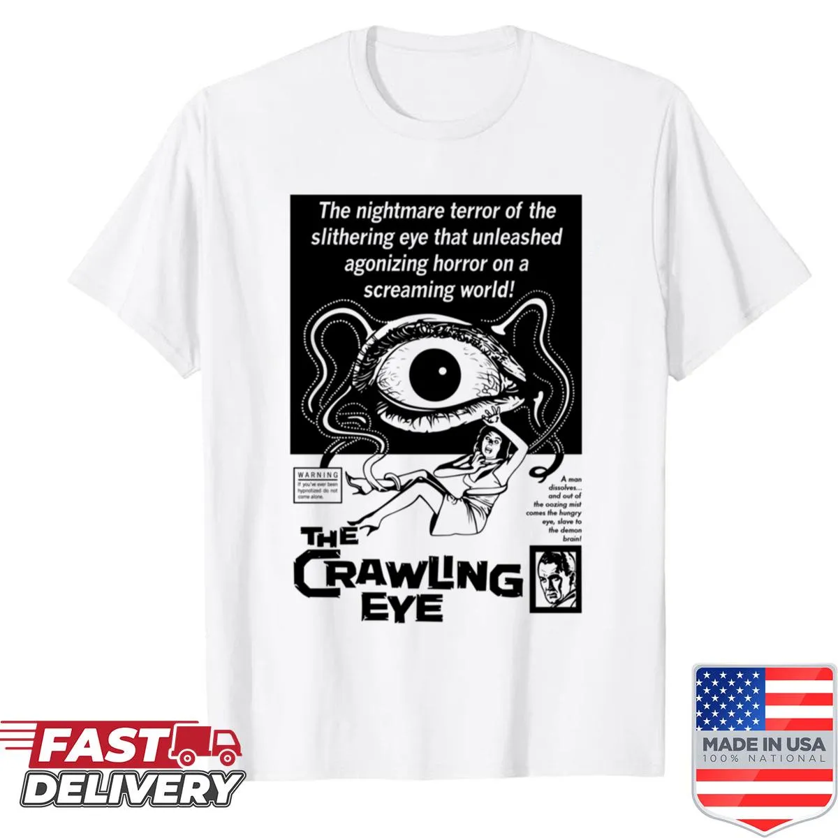 Horror-themed shirt featuring a chilling, illustrated eye design