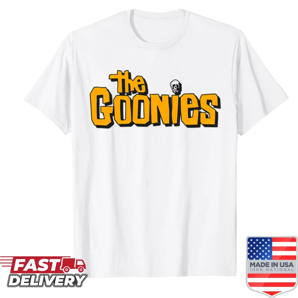 Nostalgic logo shirt from 'The Goonies' featuring classic design