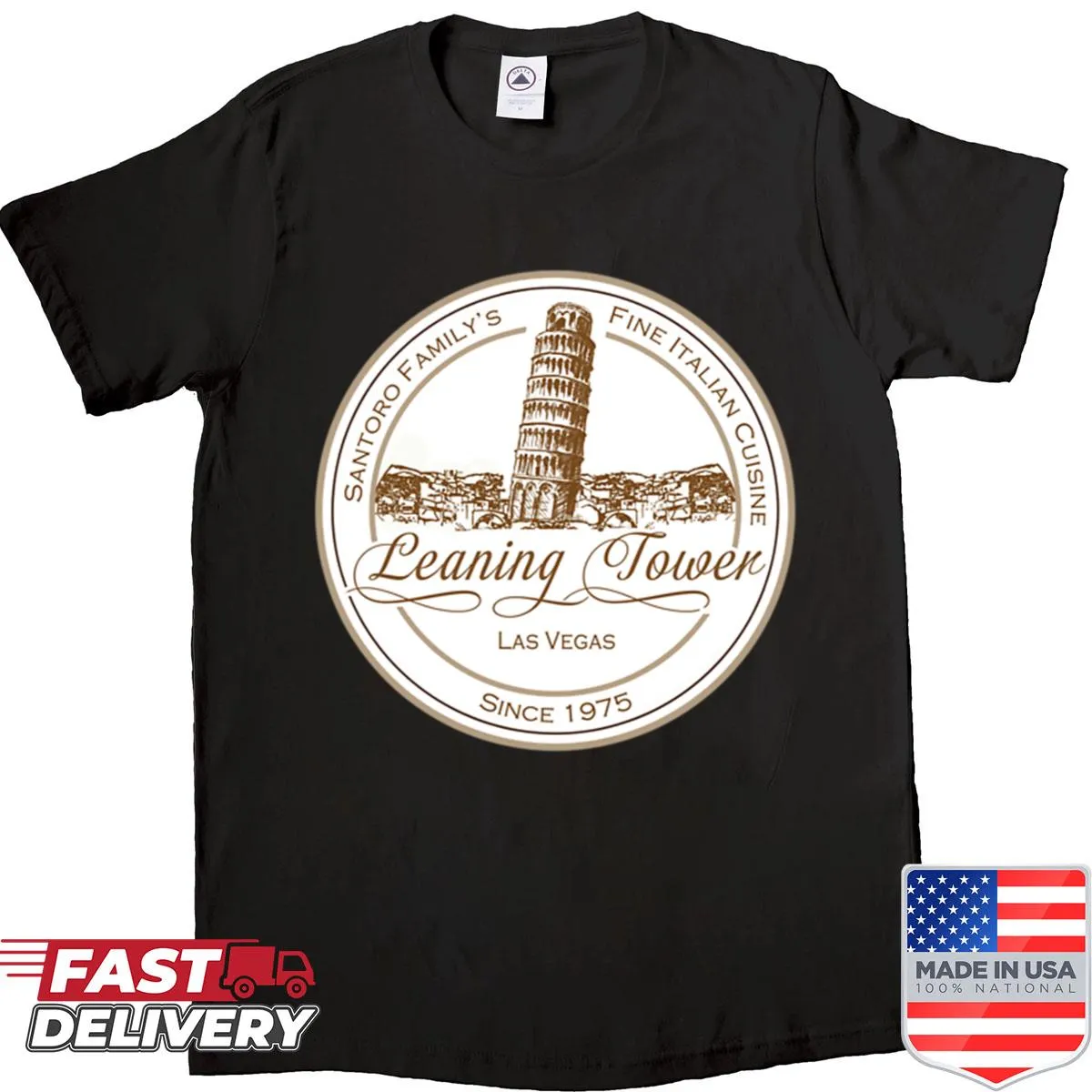 Vintage-style shirt inspired by The Leaning Tower Casino movie