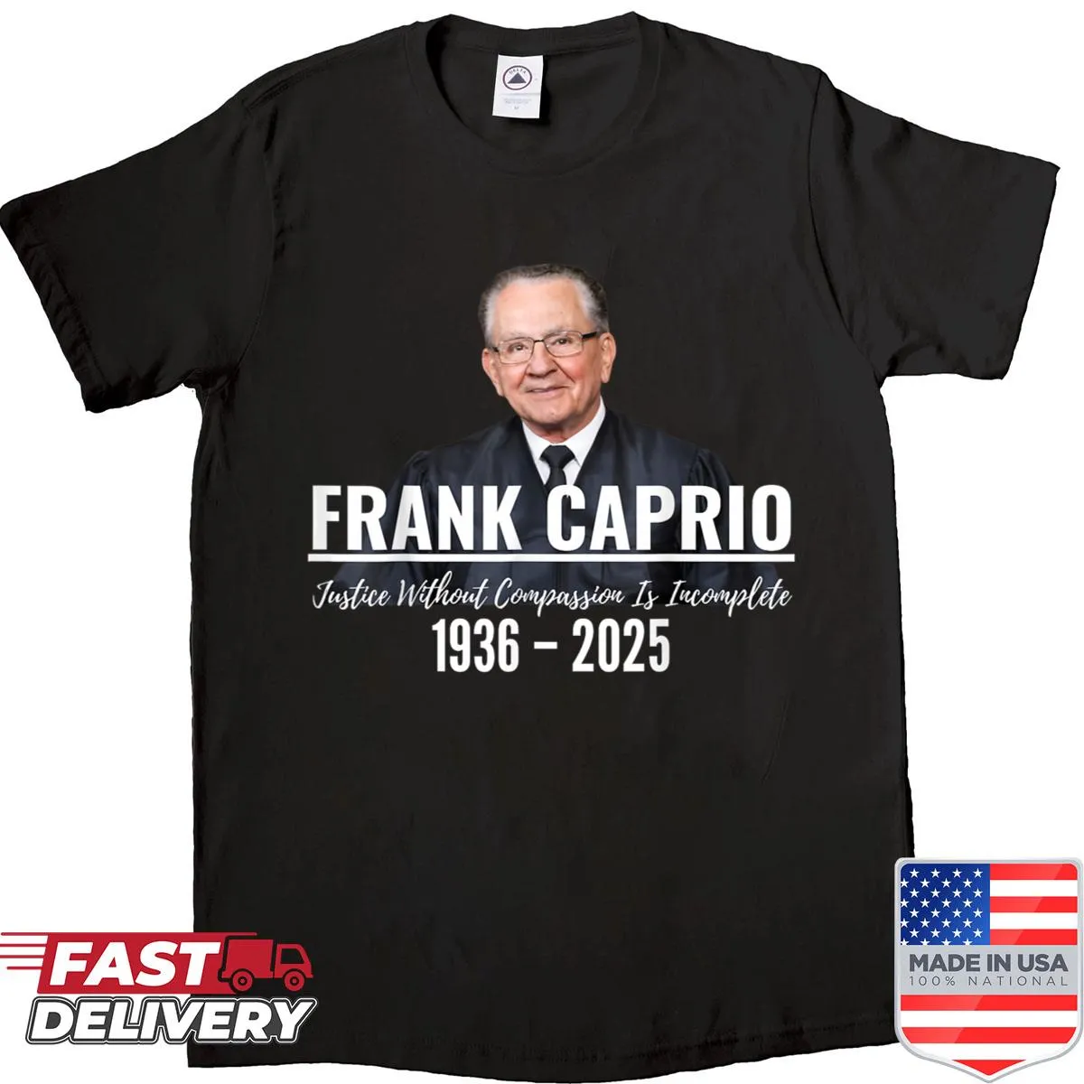 Shirt featuring an illustration honoring Judge Frank Caprio