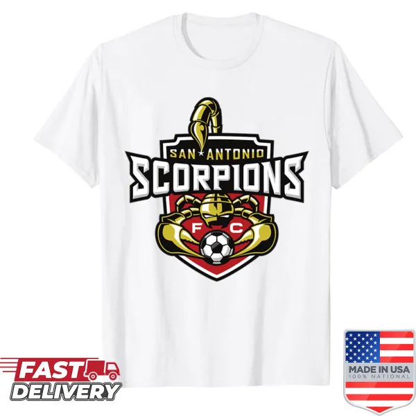 San Antonio Scorpions logo shirt celebrating the soccer team