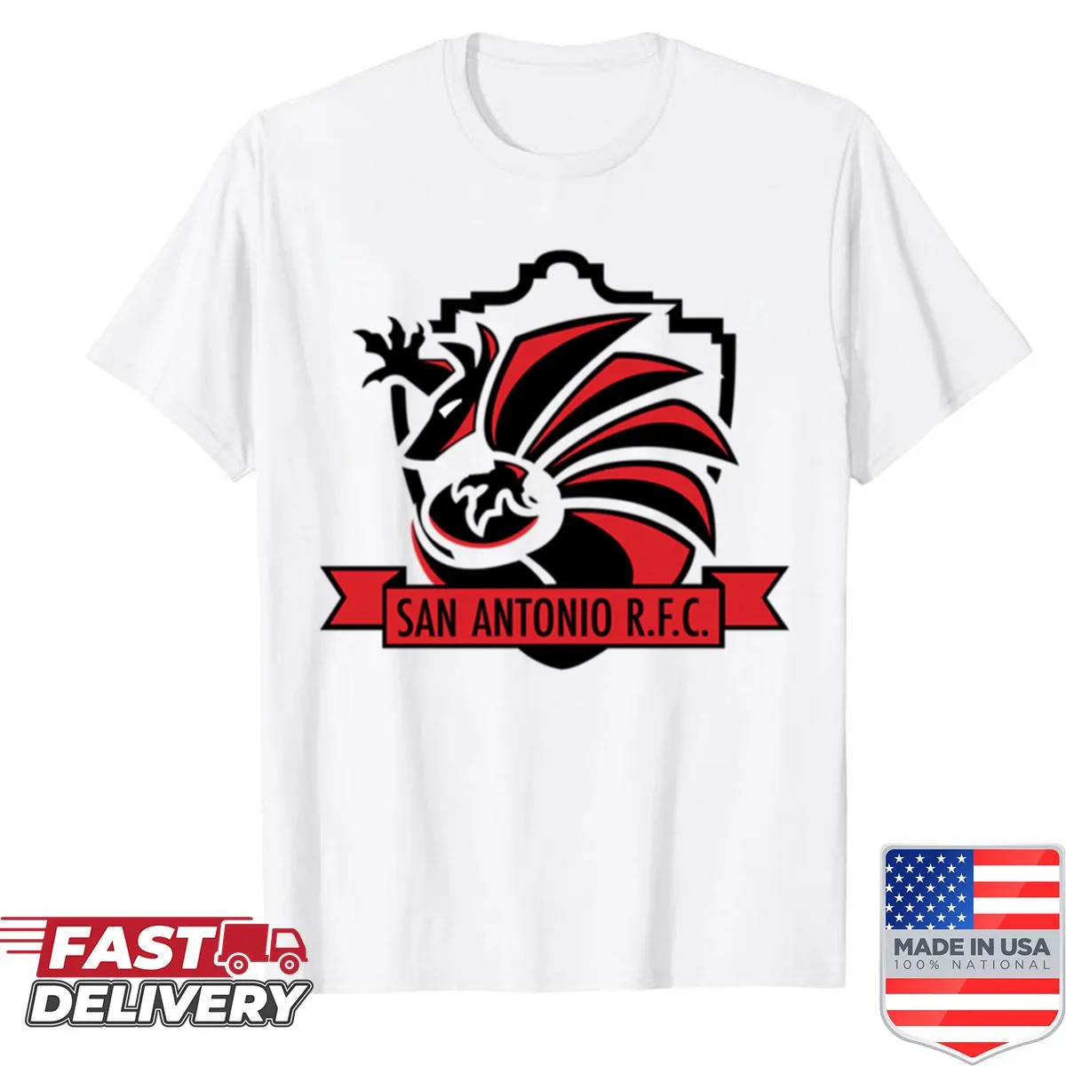 Shirt featuring the San Antonio Sports Club logo