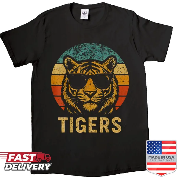 Throwback shirt featuring a vintage tiger design