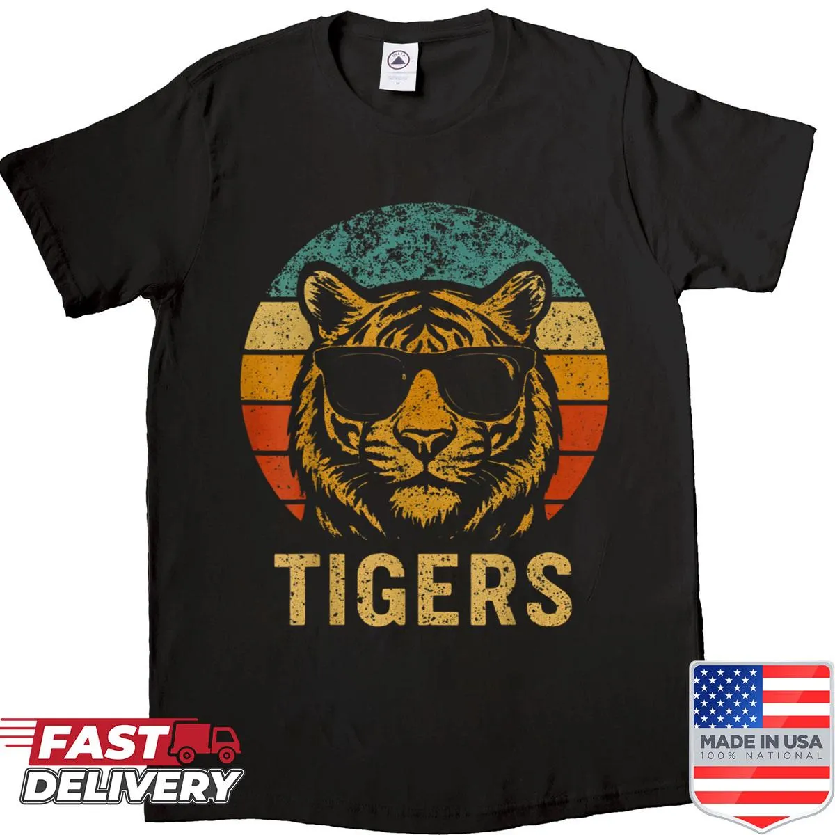 Throwback shirt featuring a vintage tiger design