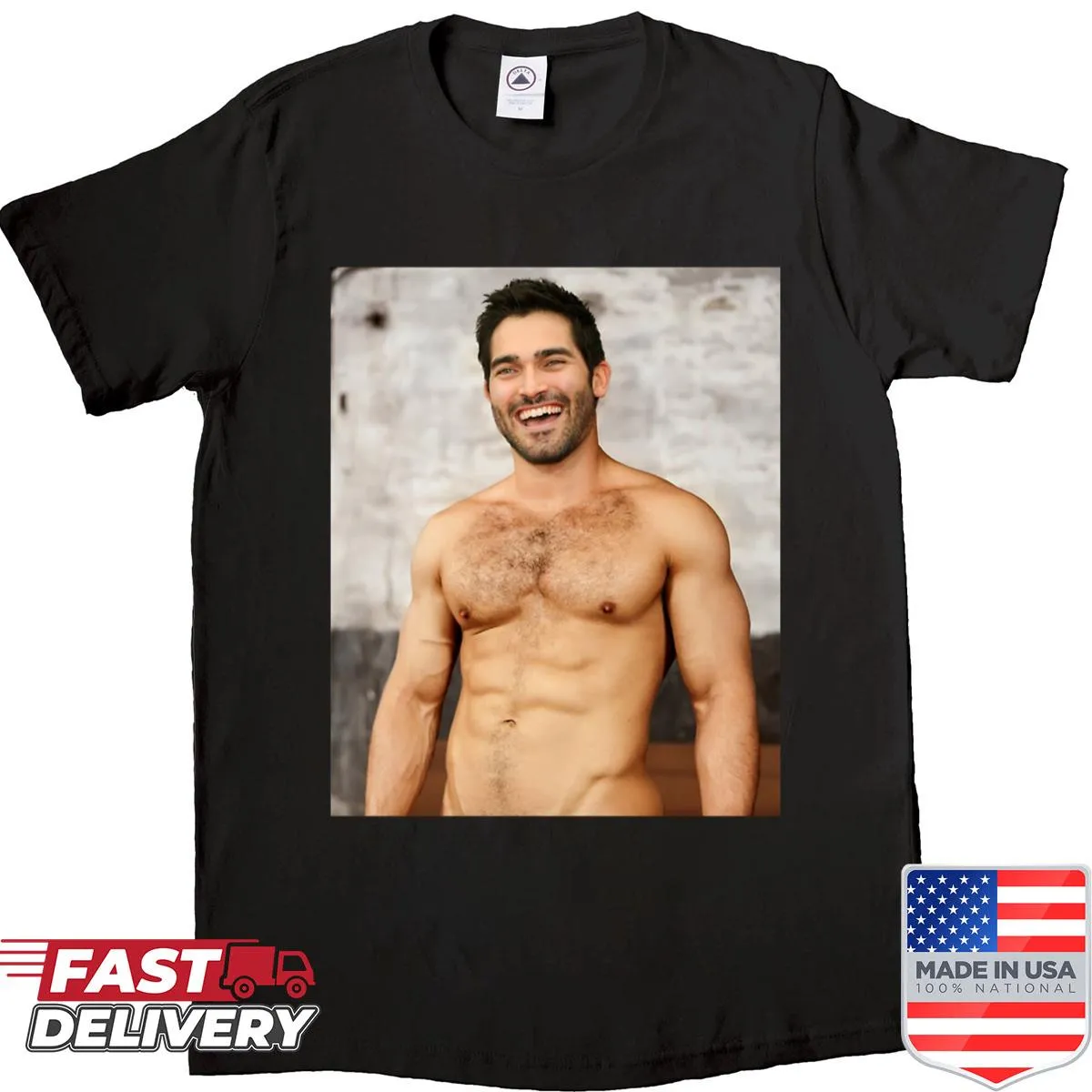 Humorous t-shirt featuring a graphic celebrating Tyler Hoechlin.