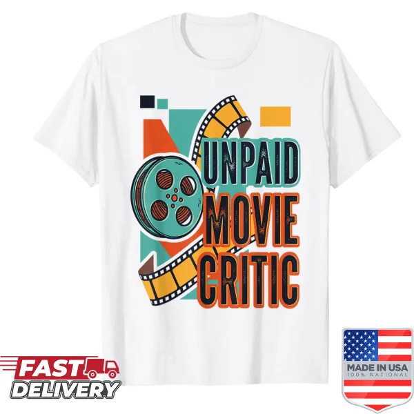 Vintage film shirt with funny unpaid movie critic text