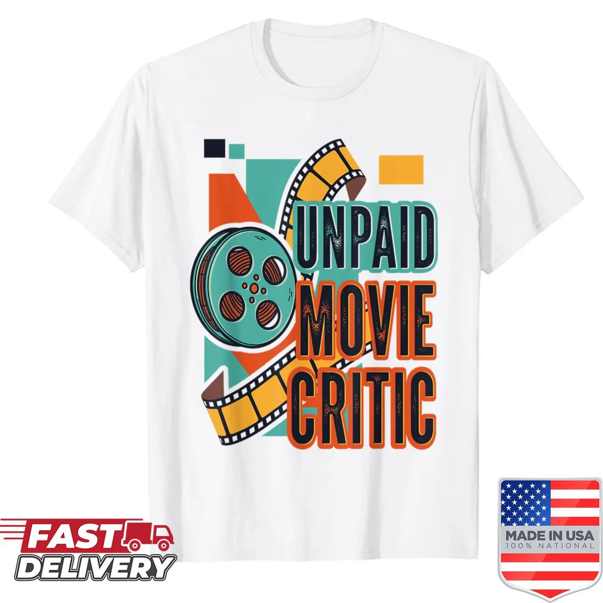 Vintage film shirt with funny unpaid movie critic text