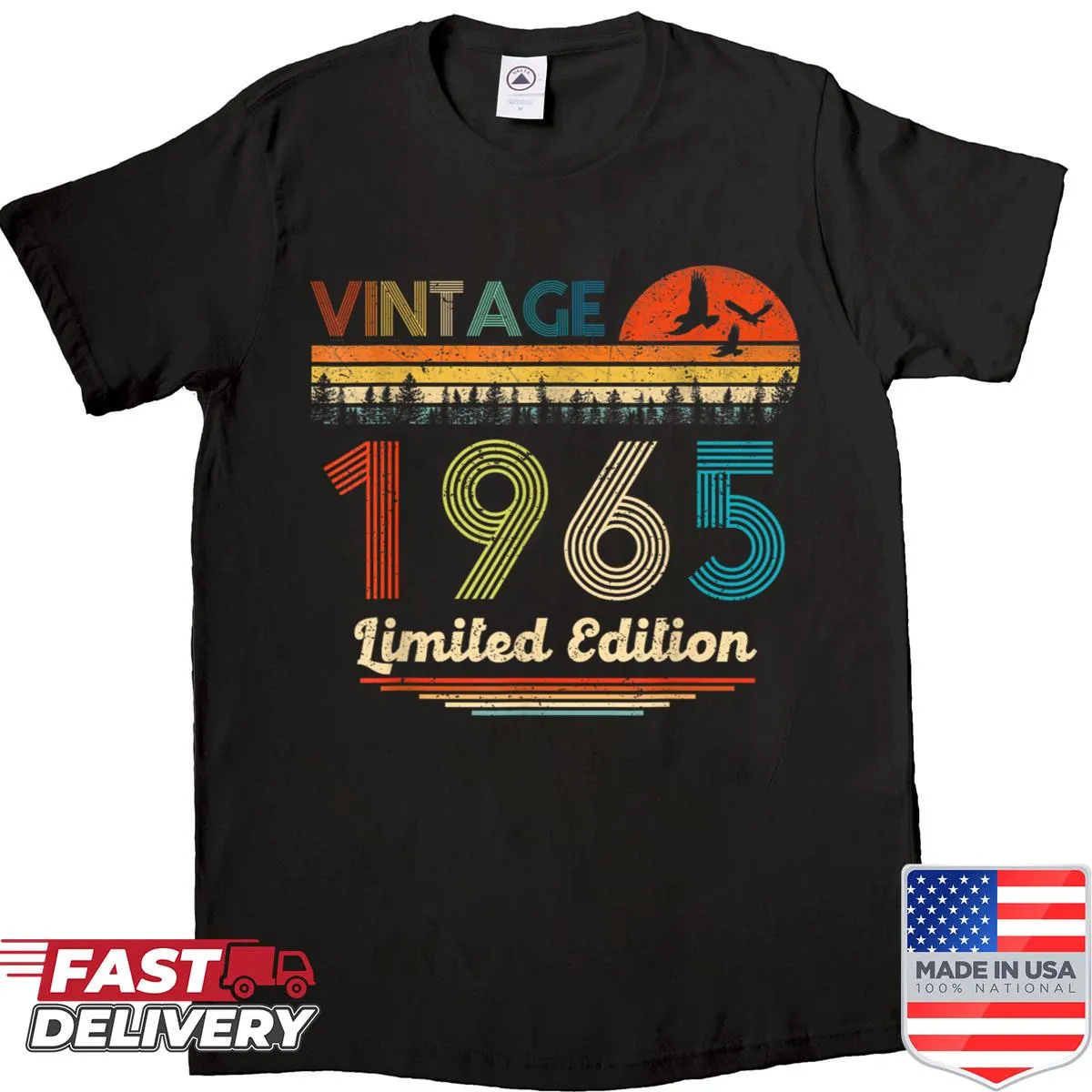 Vintage 60th birthday shirt featuring '60 Year Old' text in stylish print