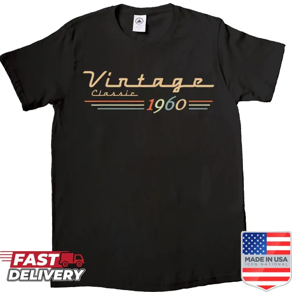 Vintage-style shirt celebrating a 65th birthday from 1960.