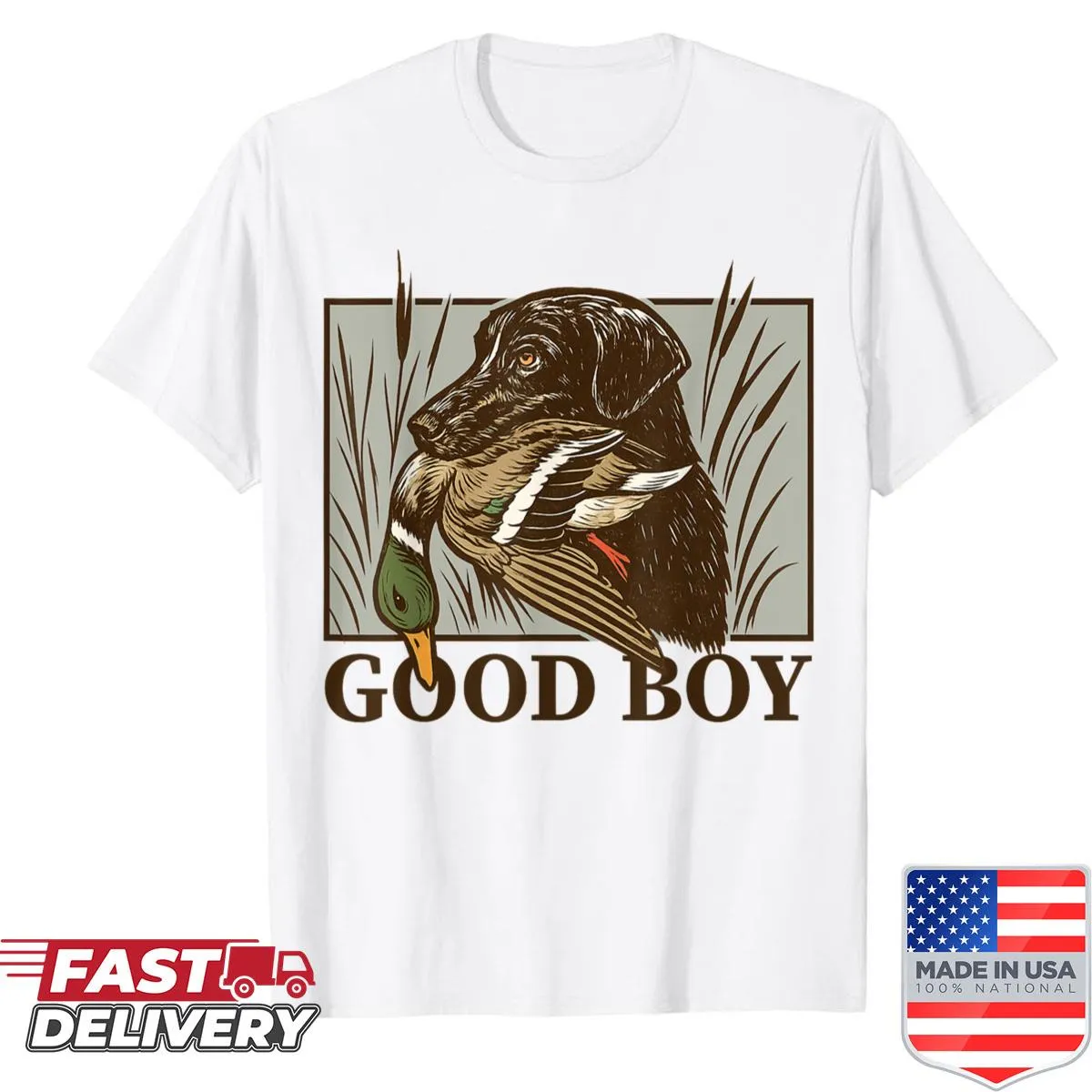 Vintage Labrador Retriever design on a T-shirt