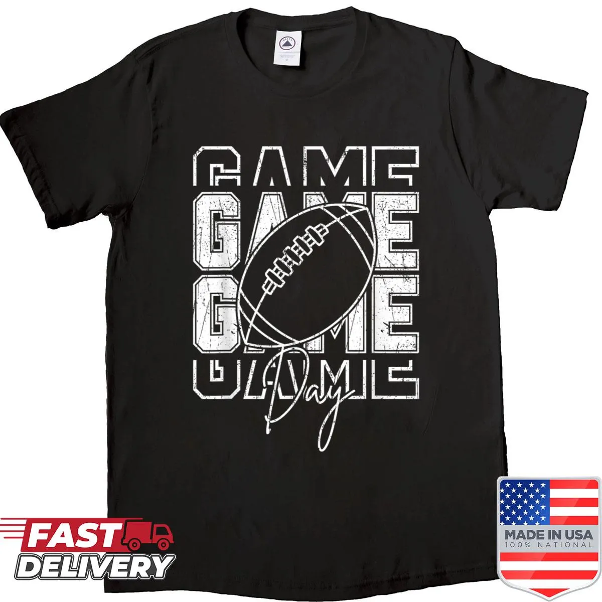 Funny Game Day football shirt with vintage typography