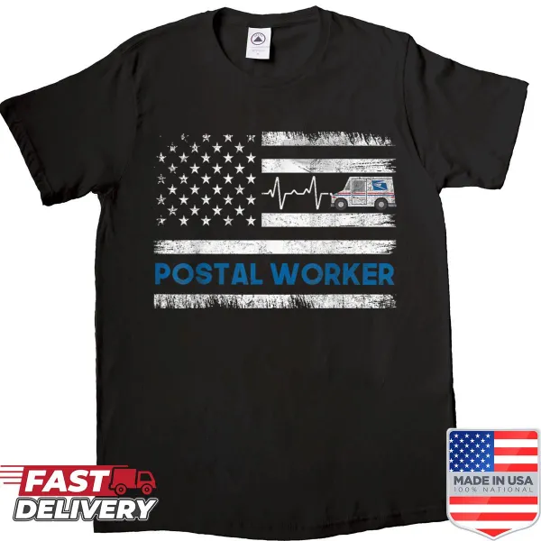 Vintage Postal Worker shirt with American flag and postal elements