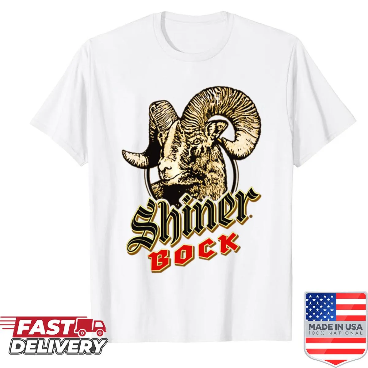 Vintage Shiner Bock beer logo T-shirt with retro design