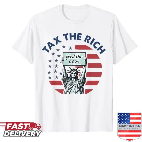 Vintage-style shirt with a distressed flag design and bold text