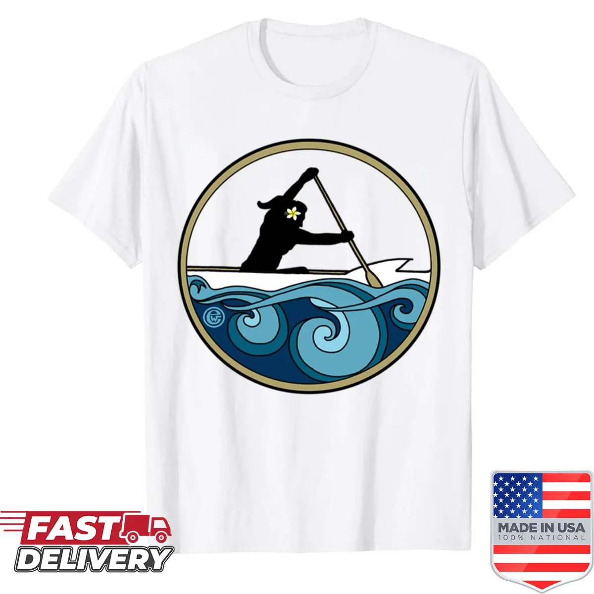 Wahine paddler t-shirt with text Wahine Paddler