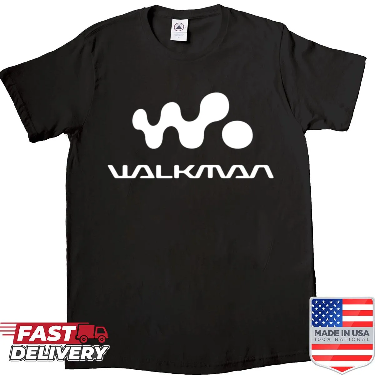 Retro shirt featuring the Walkman logo