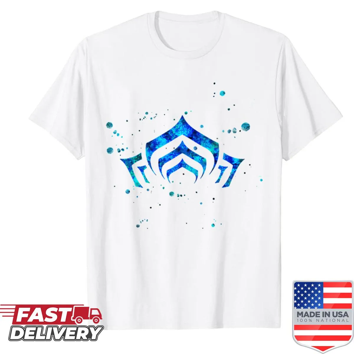 Minimalist t-shirt with the Warframe logo silhouette