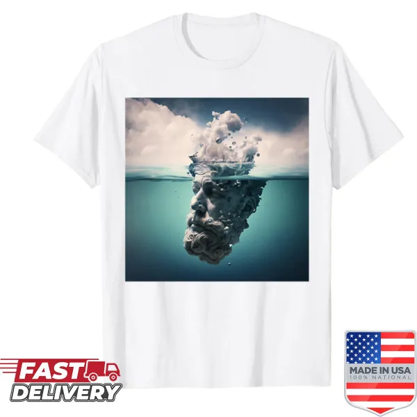 Illustration inspired by water on a serene shirt