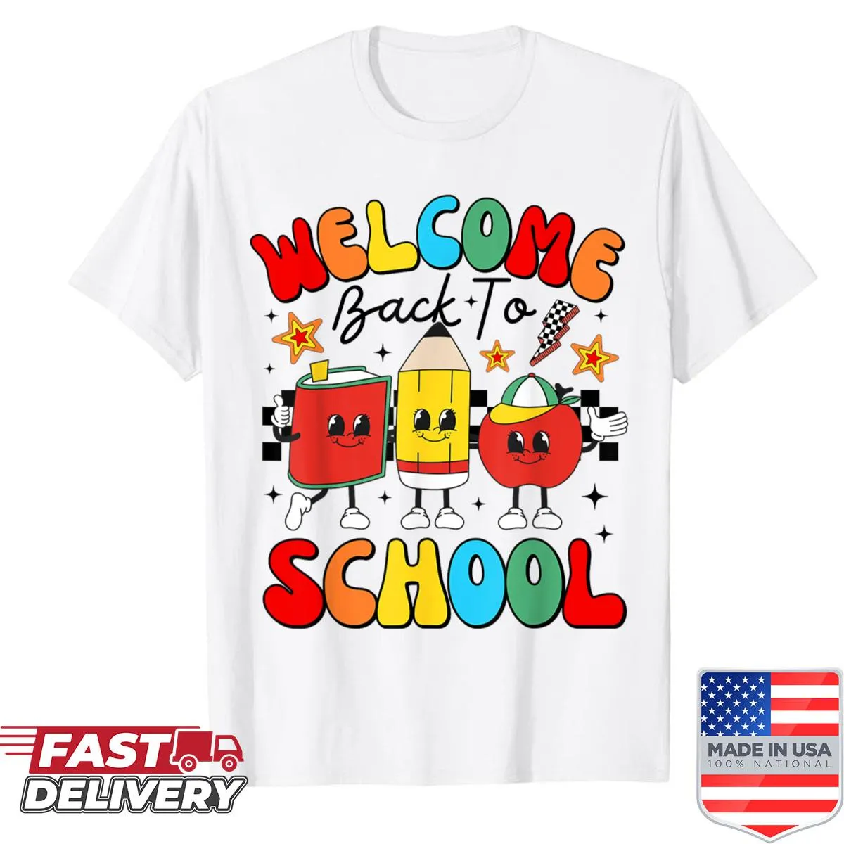 Retro back-to-school themed shirt for students and teachers