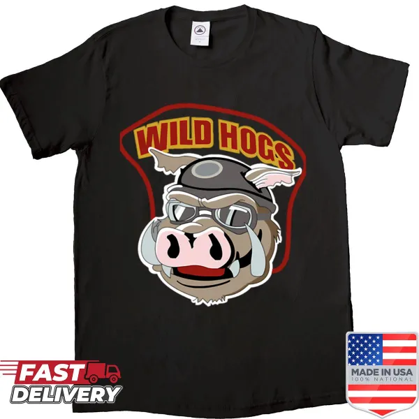 Bold Wild Hogs logo shirt for motorcycle enthusiasts