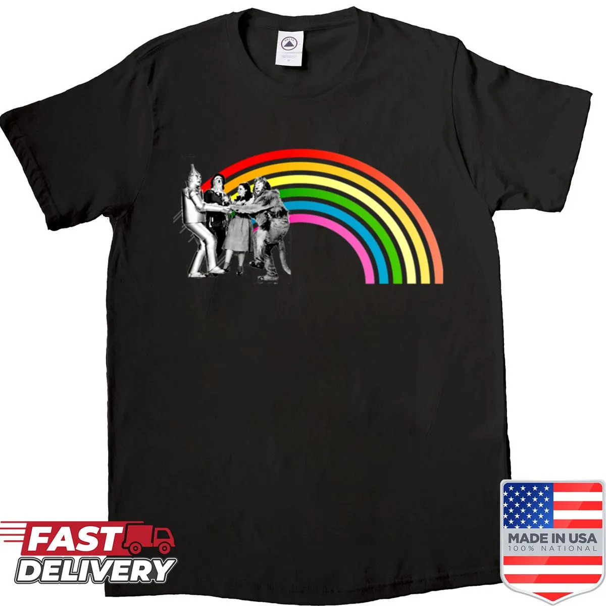 Whimsical rainbow design inspired by Wizard of Oz