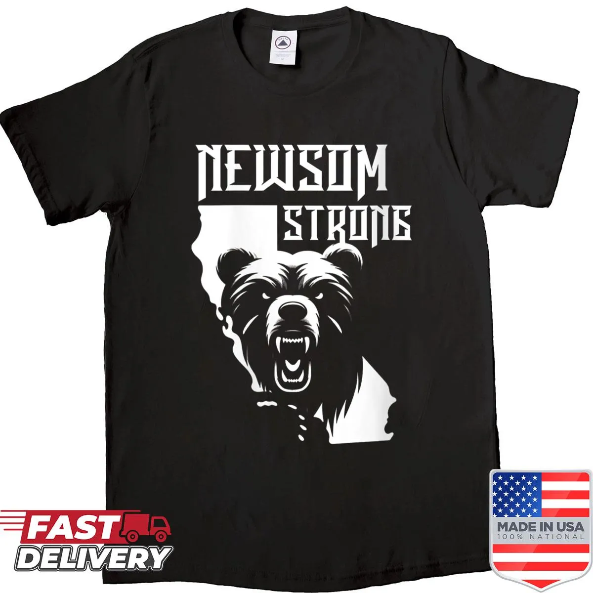 Supportive shirt for Gavin Newsom with hand-lettered design